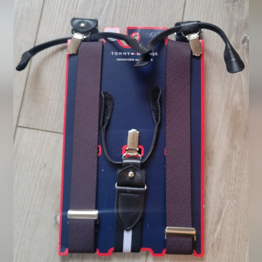 Tommy Hilfiger Button On Or Clip On Convertible Y Back Men's Suspenders